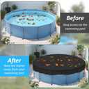 35.6 X 35.6 Ft Leaf Net Pool Covers for 24-33Ft Round Above Ground Pool, 35.5ft Winter Pool Mesh Cover with 100FT String Fits 24-33FT Above Ground Pools, Cover Size: 35.6 X 35.6 FTSquare