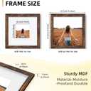 YESKAY 8x8 Picture Frame Set of 9, Photo Gallery Wall Frame Set, Display Pictures 4x4 with Mat or 8 x 8 Without Mat, Square Frame Picture Frames Collage Wall Decor, Rustic Brown
