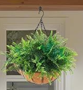 Artificial Hanging Plants Outdoor Artificial Hanging Fern POTS, UV Resistant Artificial Fern Baskets, Outdoor Patio Garden Home Decor