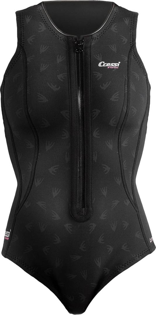 Cressi 2 mm Short Neoprene Wetsuit for Swimming, Snorkeling, Paddleboarding - Ergonomic Cuts, Front-Zip - Termico: Designed in Italy (Black)(L (C: 36"-38", W: 27"-29", H: 5'9"-5'11"))