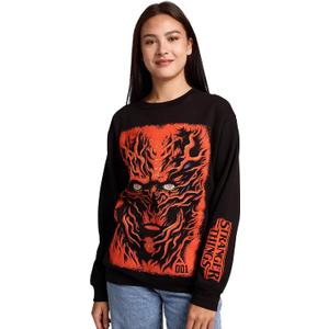 Bioworld Stranger Things Vecna Puff Print on Men's Black Sweatshirt (XL)