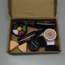 Halloween SFX Makeup Kit, Special Effects Kit, Bruise Makeup Face Body Painting Palette 6 color, Fake Blood Splatter Spray, Scar Wax, Liquid Latex, Coagulated Blood Gel, Sponges, Spatula