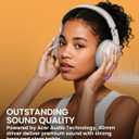 acer Wireless Bluetooth Headphones, 70 Hours Playtime, Foldable Over-Ear Headphones with 40mm Drivers, Memory Foam Earpads, Multipoint Bluetooth 6.0 for Travel, Home, Office, White