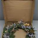 26 Inch Christmas Wreath for Front Door, Artificial Gold Wreath with Metallic Leaf & Glittered Berries, Norfolk Pine & Pinecones, for Indoor Outdoor Wall Windows Modern Home Holiday Decor