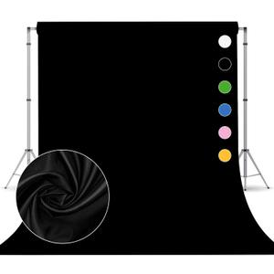 Black Photo Backdrop for Photoshoot, Black Photography Backdrop for Portraits, Fabric Background for Product Photography and Video Creation 8FTx10FT
