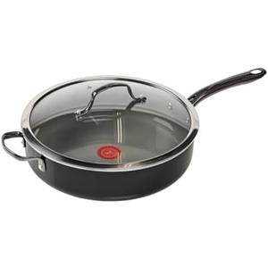 T-Fal Preserve Ceramic Nonstick Saute Pan with Lid 5.5 Qt, Oven and Broiler Safe up to 350°F Cookware, Frying Pan, Stay-Cool Handle, Skillet Pots and Pans, Black