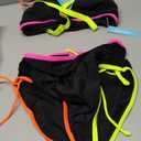 popvil Womens Swimsuits High Waisted Bikini Sets Tummy Control Neon Swimwear Bathing Suit (Small, Black)