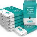 Amazon Basics Flushable Adult Toilet Wipes, Fragrance Free, 504 Count (12 Packs of 42)