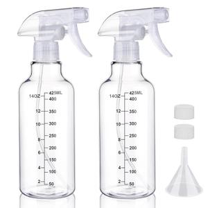 Plastic Spray Bottle 16.9oz Empty Spray Bottles Refillable Container Trigger Sprayer for Cleaning Solutions, Water, Plants, Pet, Essential Oils, Hair, 2 Pack (Clear-scale)