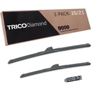 TRICO Diamond 26" + 21" Premium Automotive Replacement Windshield Wiper Blades (Set of 2), Passenger and Driver Side All-Weather Beam Wiper Blades for Select Vehicle Models, Ultimate TRICO Diamond 26" + 21" Premium Automotive Replacement Windshield Wiper Blades (Set of 2), Passenger and Driver Side All-Weather Beam Wiper Blades for Select Vehicle Models, Ultimate