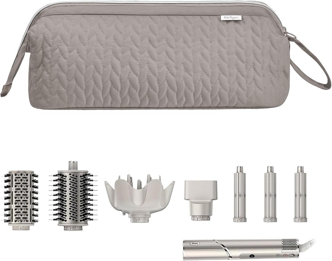 Shark Flex Style Case for Airwrap Hair Dryer Brush Revlon Hair Tools Travel Bag Carrying Case Flat Curling Iron Organizer (Camel)