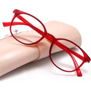 Miyya Blue Light Blocking Glasses Women, Fashion Round Transparent Anti Blue Light Glasses with Anti Eyestrain & UV Glare