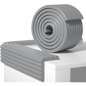 Edge Protector,Baby Proofing Baby Edge Protector Strip Safety,Soft Rubber Foam Padding,Edge Corner Guards Protector Corner Edge Bumpers for Furniture (Grey, 6.56Ft x 3.93" W x 0.4" Th)