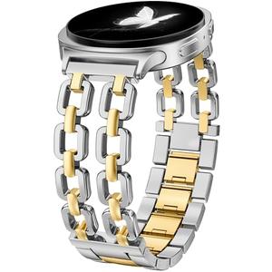 Wearlizer Metal Bands Compatible with Samsung Galaxy Watch 8 Band 40mm 44mm/Watch 8 Classic 46mm, No Gap Dressy Stainless Steel Chain Strap Wristbands Accessories for Women