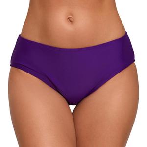 Halcurt Women's Mid Waisted Bikini Swim Bottoms Cheeky Swimsuit Bottoms (Large, Purple)