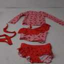 Funnycokid Baby Toddler Girls Swimsuit 4 Piece Bathing Suit Long Sleeve Rash Guard Sets - 6 Years
