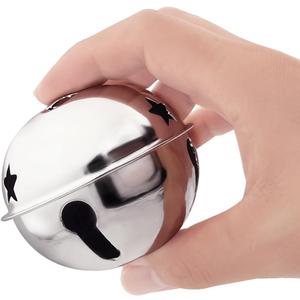 CLLOOTVE 3-Inch/ 80MM Large Metal Craft Bells for Holiday Home, Christmas Festival, Gifts, Party Wedding Decoration DIY Project, 8 Pcs, Silver