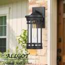 Outdoor Wall Sconce, Farmhouse Outdoor Wall Lantern with Seeded Glass ,Waterproof Exterior Lighting Fixture, Anti-Rust lamp Light for Patio Yard House Hallway Doorway Garage (Black,14.93 Inch Height)