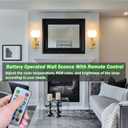 Battery Operated RGB Color Changing Rechargeable Wall Sconce Set of 2, Glass Globe, Up to 50 Hours Use, No Wiring for Bedroom Living Room (Color : Brass)