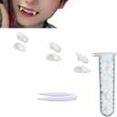 3 Sizes Vampire Fangs Teeth with Adhesive2 Teeth Glue Vampire Accessories for Cosplay Party Props Halloween Christmas Party
