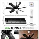 28 Inch Socket Fan Light with Remote Control, Screw in E26/E27 Ceiling Fan with LED Light, 3000-6000K Dimmable Color Temp, 6 Speeds, Timer, for Bedroom Kitchen Living Room Garage, Black, Medium