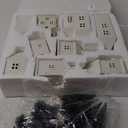 30 Pcs LED Christmas Village Set, 8 Ceramic Christmas Village Houses 17 Xmas Trees 2 Lamp Post with Snowman Santa Claus Deer Farmhouse Scenes Decor for Tabletop Mantel Holiday Display Gift (White)