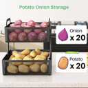 SAYZH Fruit Basket Bowls For Kitchen Counter with Banana Hangers - Detachable Metal Mesh Basket Fruit Stand with Handle - Kitchen Vegetables Bread Snacks Storage Organization, 2 Tier Black