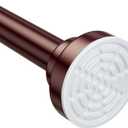 Ausemku Shower Curtain Rod - 32-68 Inch Rustproof Tension Rod, Non-Slip Spring Design, No Drilling Adjustable Curtain Rod for Bathroom, Kitchen, and ClosetBrown