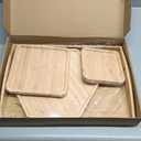 Bamboo Serving Trays Charcuterie Platter 16.5"x11.8"42x30cm with Handle, Set Includes 1xHexagon 12.5"(32cm)+1xSquare 7.8"(20cm)+1xSquare 5.9"(15cm) Small Plates for Family Dinner (1hexagon+2square)