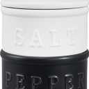 Salt and Pepper Bowls with Lid, Set of 2 - Stackable Rustic Farmhouse Decor for Your Kitchen - Containers and Boho Tabletop Accessories for Home - Ceramic Seasoning Holder for the Counter