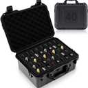 Bucherry 40 Folding Knife Case Waterproof Pocket Knife Holder Hard Sided Knives Storage Box Lockable Protective Travel Storage Organizer for Folding Knives Collection (14.4 x 11.6 x 6.3 Inch, black)