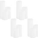 12-Pack White Pillar Candles Bulk Set - 2x3, 2x4, 2x6 Inch Unscented Dripless Pillar Candles for Weddings, Home Decor & Centerpieces - Clean Burning Smokeless Decorative Candles