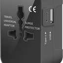 Travel Adapter, Universal Power Adapter Worldwide Wall AC Power Plug Converter Travel Charger with Type-C and USB-A Charging Ports for USA EU UK AUS Mobile Phones, Tablets, MP3s and Shavers