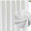 Jinchan Faux Linen Curtains - Thick Burlap Off White, 96 Inches Long, Farmhouse Living Room Rod Pocket Light Filtering Privacy Window Drapes Set 2 Panels Heathered