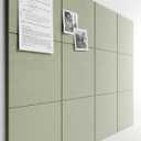 Bumusty Large Cork Board 47"x35" Alternative - 12 Pack Felt Wall Tiles with 70 Safe Removable Adhesive Tabs, 30 Pushpins, Cork Boards for Walls Pin Board Bulletin Board Office Decor (Sage)