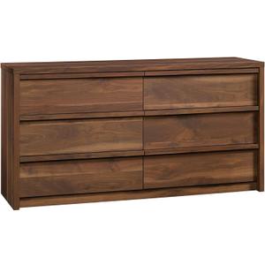 Sauder Harvey Park 6 Drawer Dresser for Bedroom Wooden Dressers & Chest of Drawers, in Grand Walnut