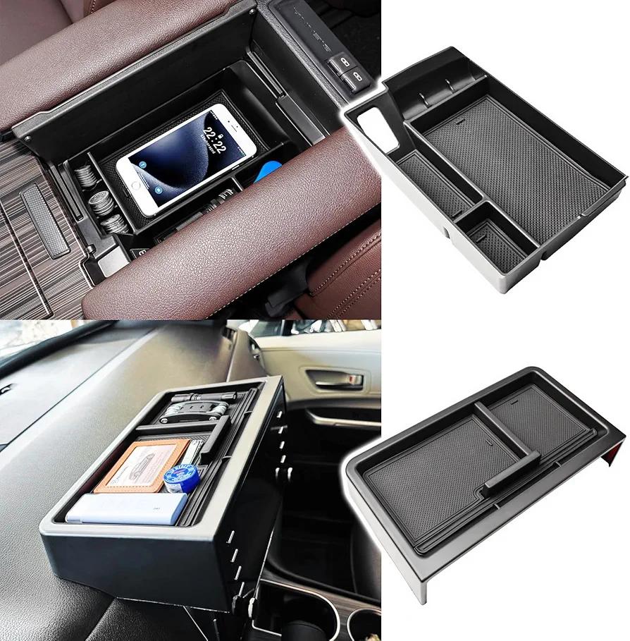 Center Console Organizer & Dashboard Storage Tray Compatible with Toyota Sienna 2021 2022 2023 2024 Accessories, Armrest Storage Box Dash Board Coin Holder Behind Screen Dash Mounted (2pcs)