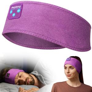 Perytong Sleep Headphones Tech Gadgets Bluetooth Headband for Women Headband Headphone with Ultra-Thin HD Speakers & Mic, Perfect for Sleeping Yoga Running Workout Travel Sports Unique Gifts (Bright Purple)