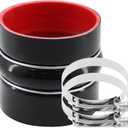 Straight Black Silicone Hump Coupler ID 4 to 4 inches 4 Layers of Polyester Reinforcement Suitable High Level Turbo Pipe with 2 T-Bolt Clamps