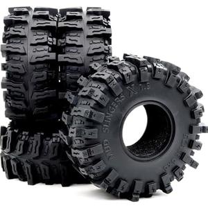 HOBBYSOUL 4.85'' Tall RC 1.9 Crawler Tires (Super Soft Sticky) T10 Mud Slingers X Tyre for 1/10 Rock Crawling TRX4 SCX10 Wraith Gen8 Upgrade, HS701544