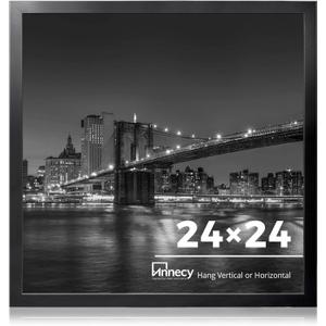 Annecy 24x24 Picture Frame Black1 Pack, 24 x 24 Picture Frame for Wall Decoration, Classic Black Minimalist Style Suitable for Decorating Houses, Offices, Hotels
