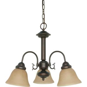 Nuvo 60/1252 Three Light Chandelier, 20 in, Bronze/Dark