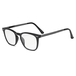 Eyekepper Readers Retro Square Plastic Frame Metal Arms Reading Glasses Black +2.75