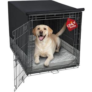 Explore Land Breathable Dog Crate Cover - 4 Sides Mesh Ventilation,Basic Pet Kennel Cover, All Sides Open, Universal Fit for 1 2 3 Doors 36 inches Wire Dog Crate (Black)