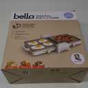 BELLA 10 x 20 in Fold-n-Store Dual Temp Griddle + 2 Slice Slim toaster, Fits-anywhere Kitchenware, Slim Toaster w 6 Shades Control & Griddle w EverGood Ceramic Nonstick Coating, Oatmilk