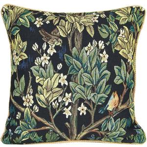 Signare William Morris Artist Tapestry Double Sided Square Throw Pillow Cover Only 18" x 18"/ 45cm x 45cm in Blue Tree of Life Design (CCOV-Art-Morris-4)