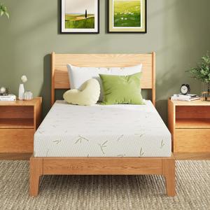 EGOHOME 8 Inch Twin Size Mattress, Cooling Green Tea Gel Memory Foam for Pressure Relief, Medium Firm Support, Fiberglass Free, Bed in a Box, CertiPUR-US Certified