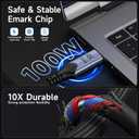 Long USB c Cables 2Pack 20FT,USB Type C 100W Fast Charging,USB c 3.2 Gen 2x2 Compatible with Thunderbolt 4/3,20Gbps high Speed Data Transfer,4K@60Hz Video with Monitor/Display/Dock/SSD/Hub.