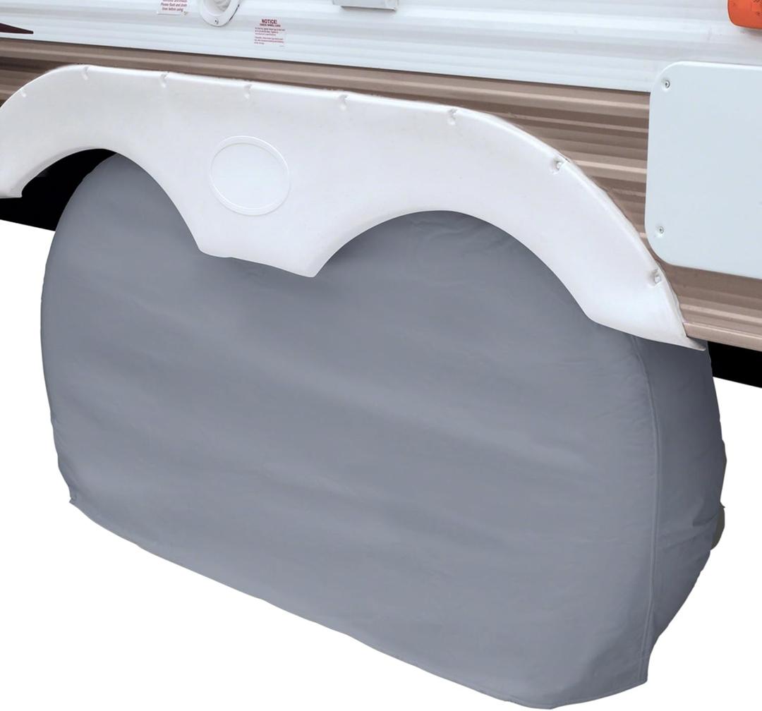 Classic Accessories Over Drive RV Dual Axle Wheel Cover, Wheels 30"-33" Dia, White