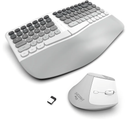 Ergonomic Wireless Keyboard and Mouse Set Creamy Wireless Keyboard Silent Mice Set with Wrist Rest for Computer, Laptop, PC, Mac, Windows